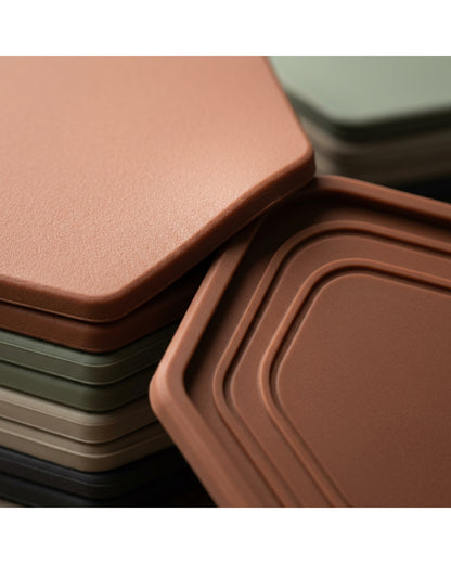 Plvt Hexagonal Silicone Drink Coasters 11 cm Eight Pack - Detail view